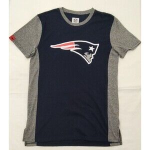 New England Patriots Tee Shirt Short Sleeve Blue/Heather Gray